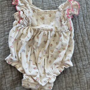 GAP Floral Baby Romper with Ruffle Details